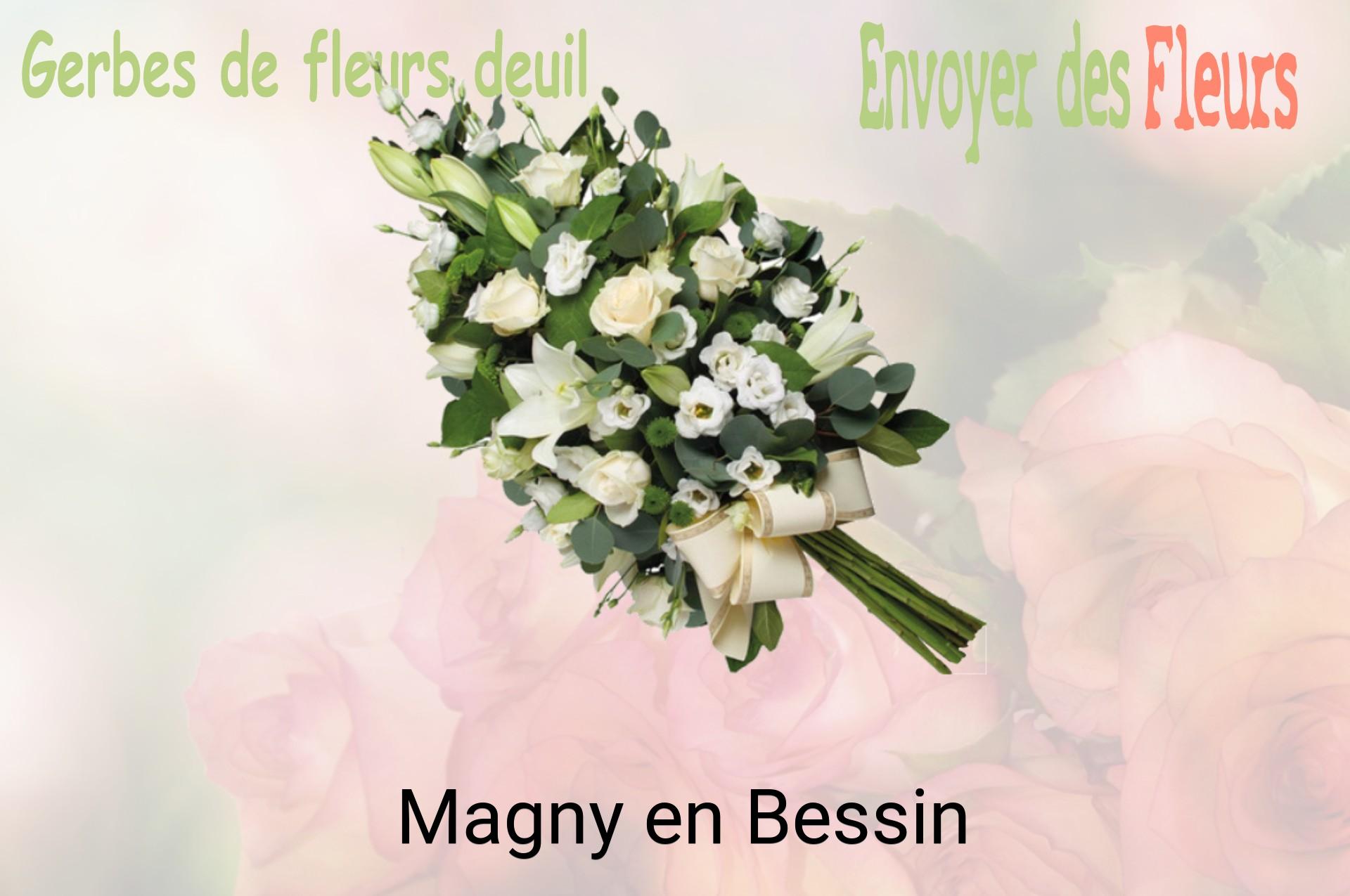 Gerbe de fleurs de deuil livrée à Magny-en-Bessin